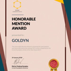 2018 - Honorable Mention Award for the high aesthetic, technical and creative standard of your work, Circle Foundation for the Arts , Lyon, Fr.